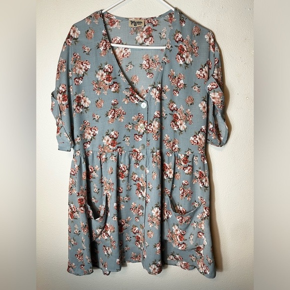 Show me Your Mumu Odessa Babydoll Style Pearl Button Down Mini Dress Size S - Picture 1 of 5